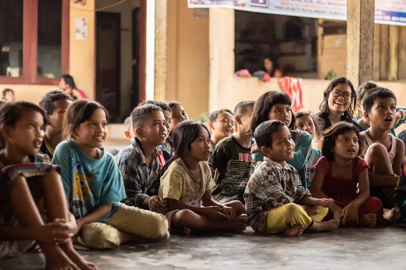 Children in a loving home environment